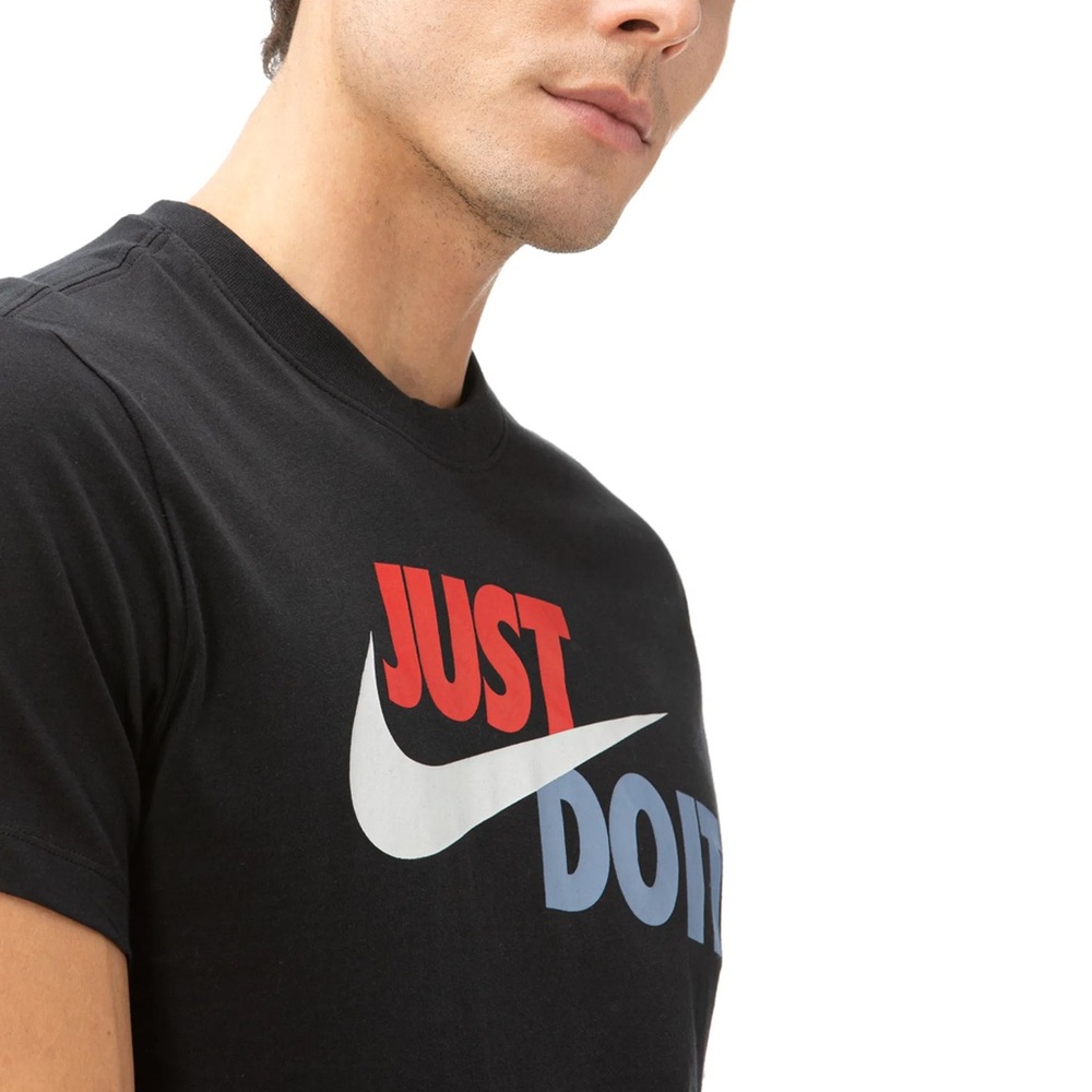 Nike Men's Classic Just Do It Black Short Sleeve T-Shirt, Size Medium EUC